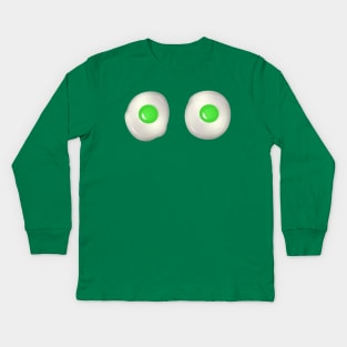 Breakfast St. Patricks Day Funny Green Eggs Smile Face Ham Kids Long Sleeve T-Shirt